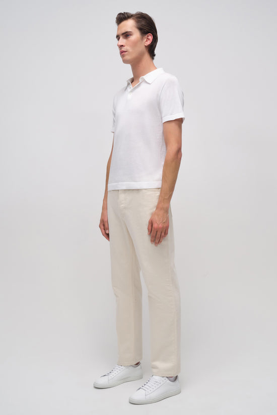 Ivory Barron Short Sleeve Polo - SIMKHAI