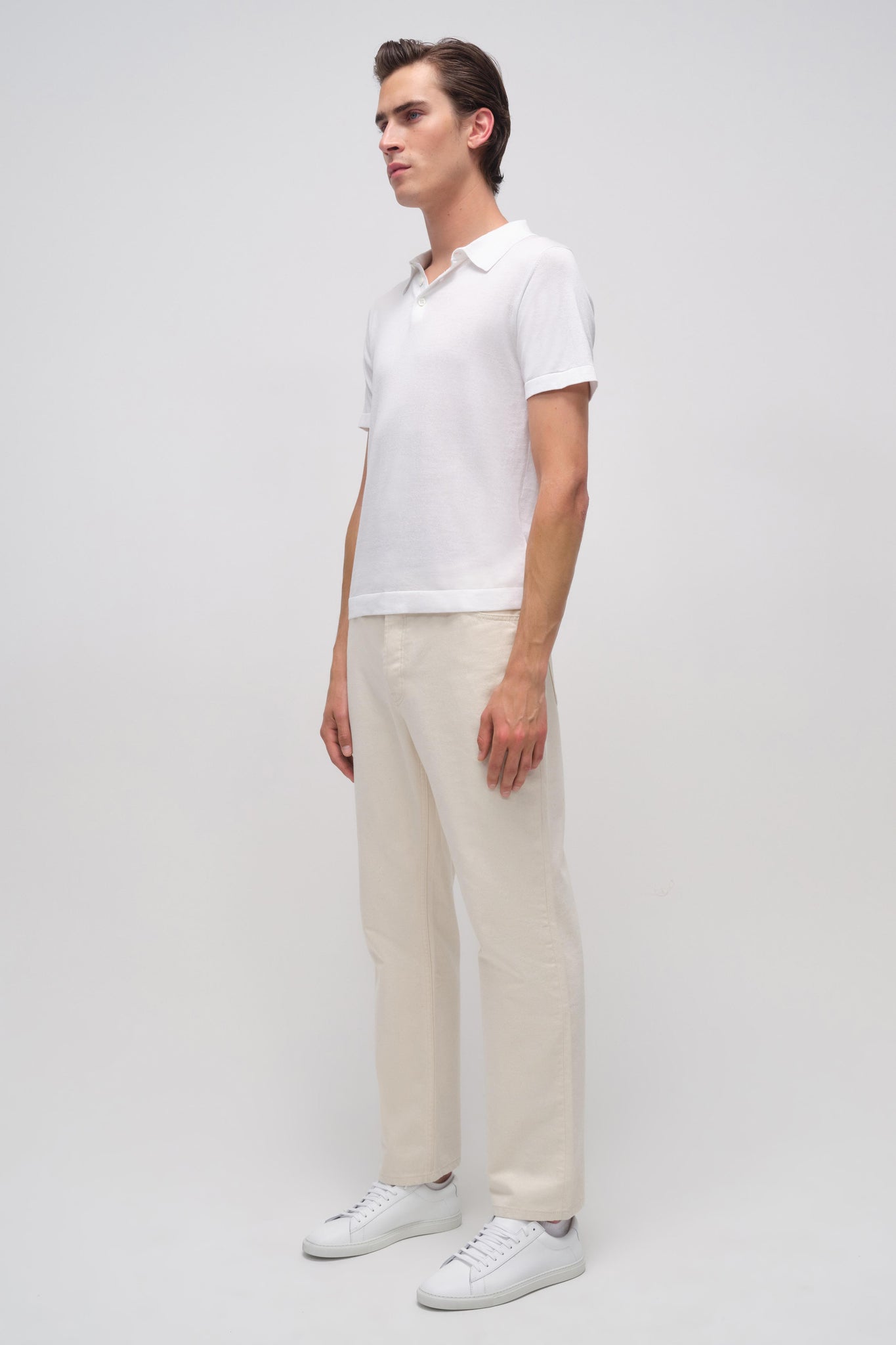 Ivory Barron Short Sleeve Polo - SIMKHAI