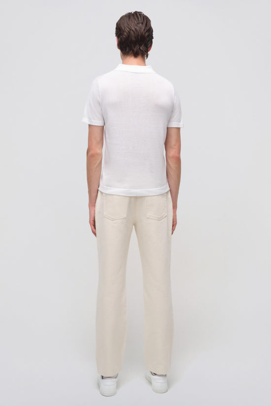Ivory Barron Short Sleeve Polo - SIMKHAI
