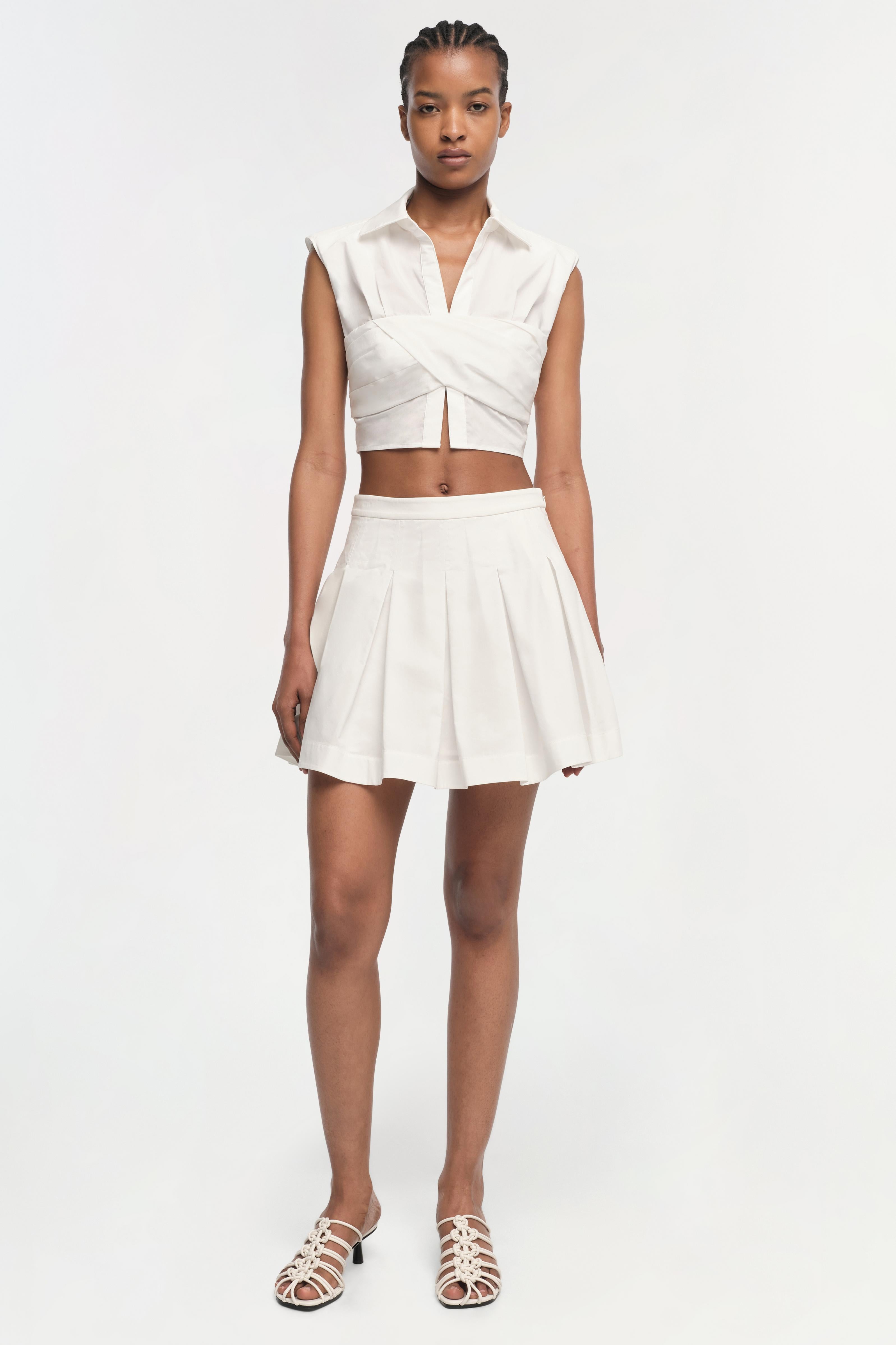 Pleated Tennis Skirt White Mini Skirt Pleated Buy Studiofit White