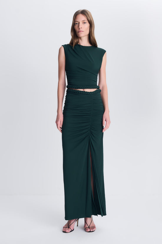 Juna Draped Jersey Midi Skirt