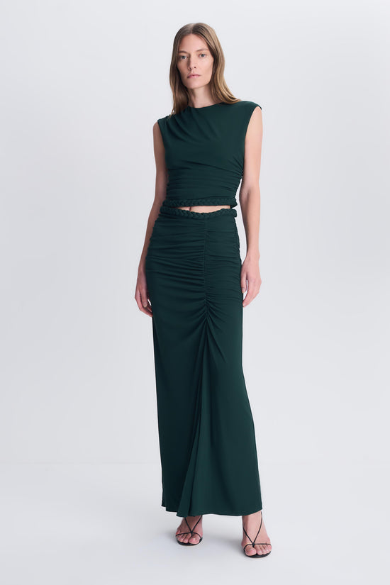 Juna Draped Jersey Midi Skirt