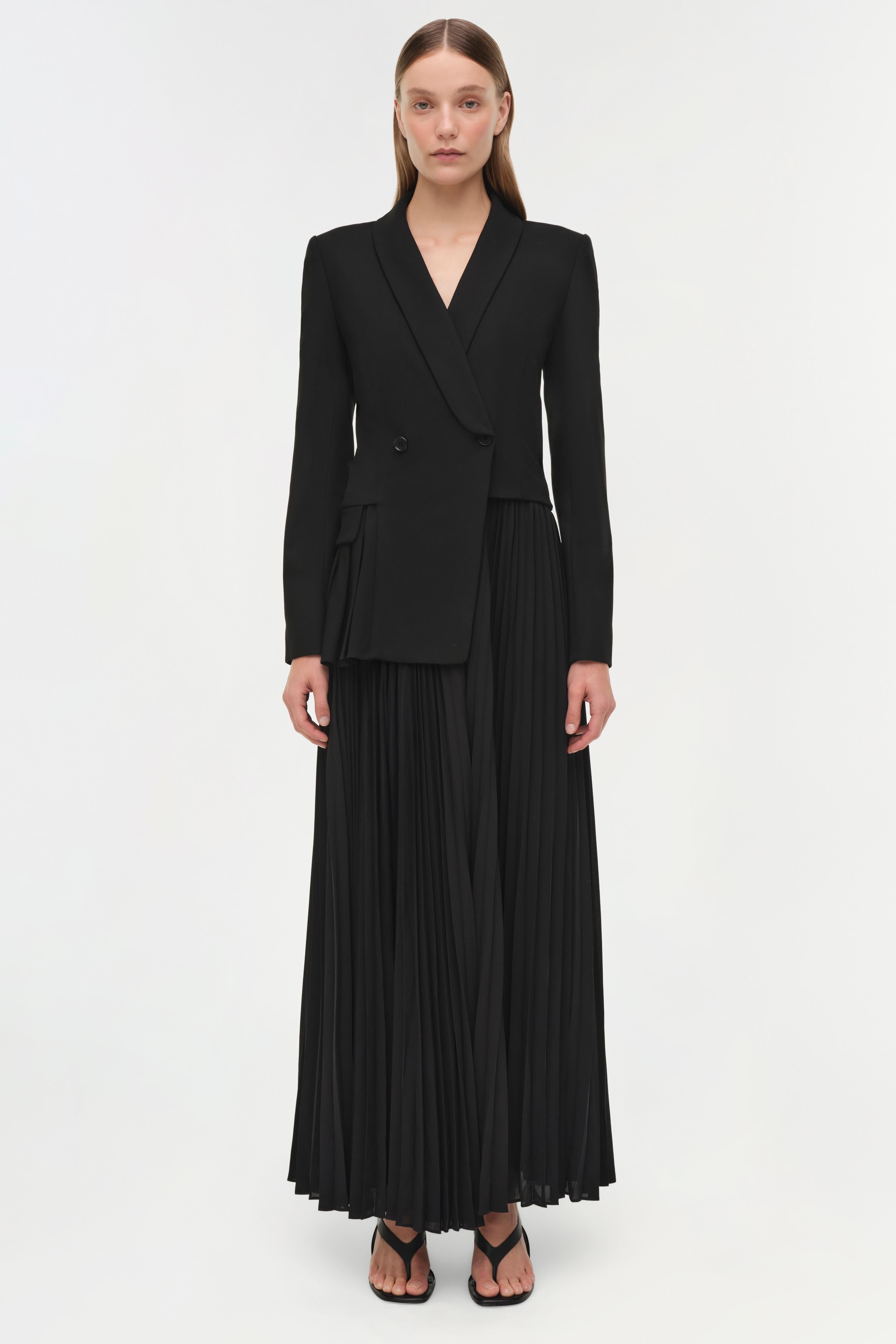 Alexandra Pleated Blazer Midi Dress SIMKHAI Alexandra Pleated Blazer Midi Dress SIMKHAI