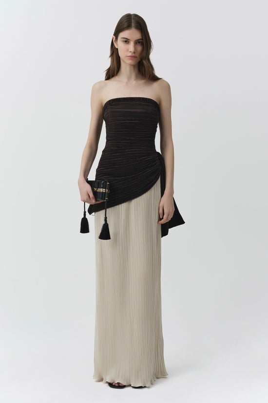 Laia Plisse Bustier Gown