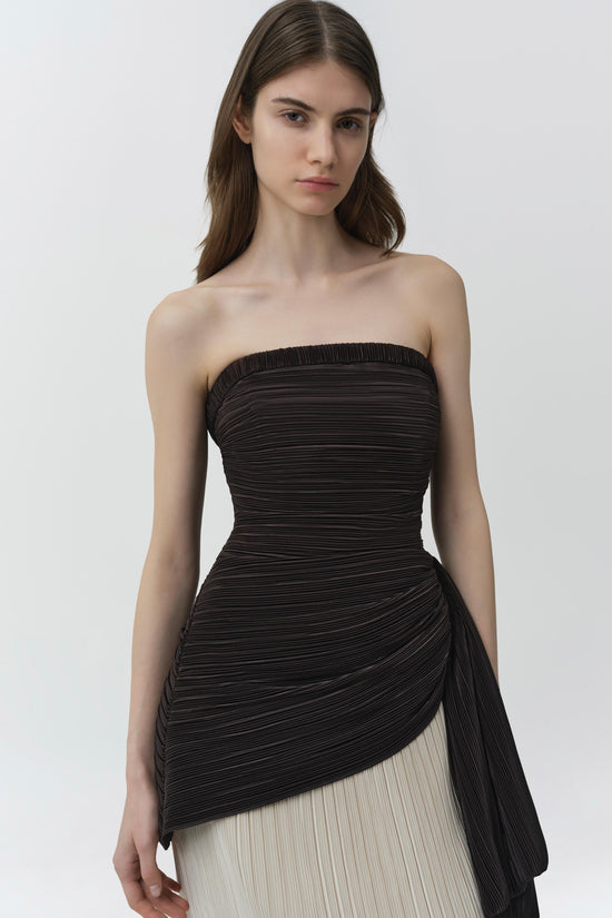Laia Plisse Bustier Gown