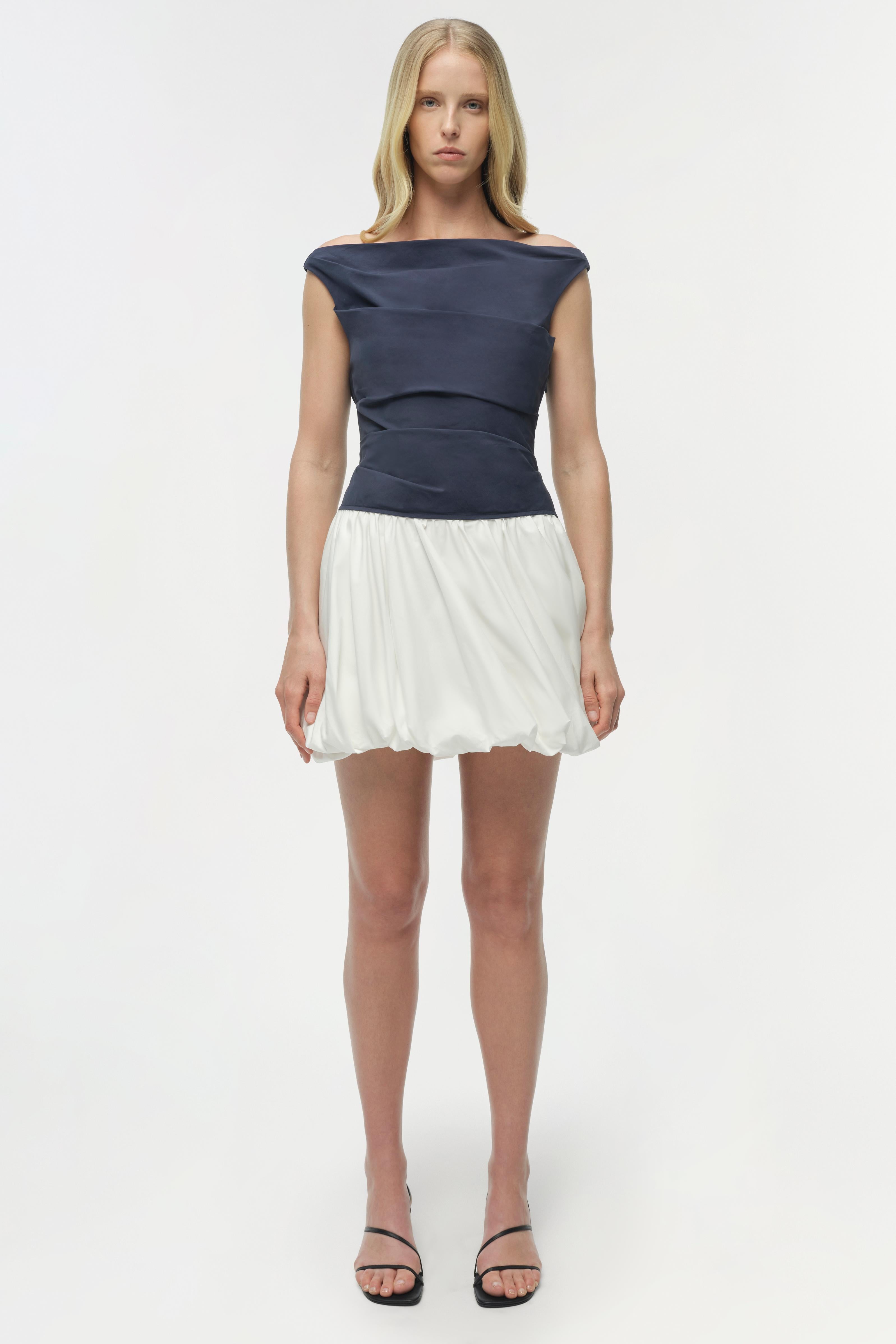 ruched bubble skort dress Coquette Ruched Bubble Skirt Mini Dress MAUVSTUDIO