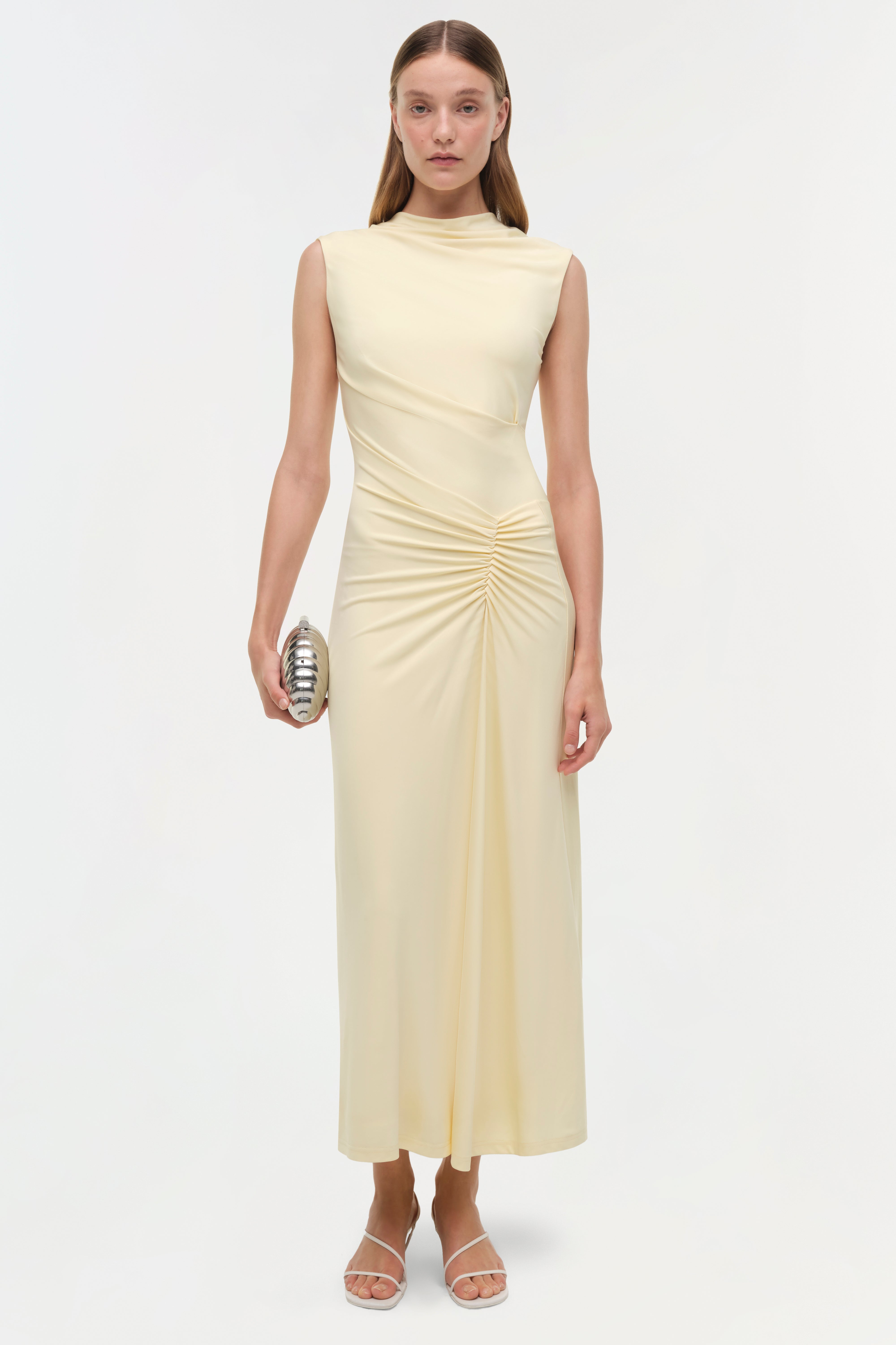 Acacia Sleeveless Midi Dress - Buttercream Yellow | SIMKHAI Acacia Sleeveless Midi Dress - Buttercream Yellow | SIMKHAI