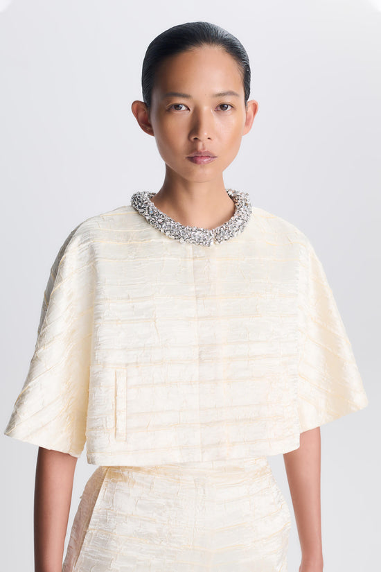 Elvessa Embellished Satin Jacket