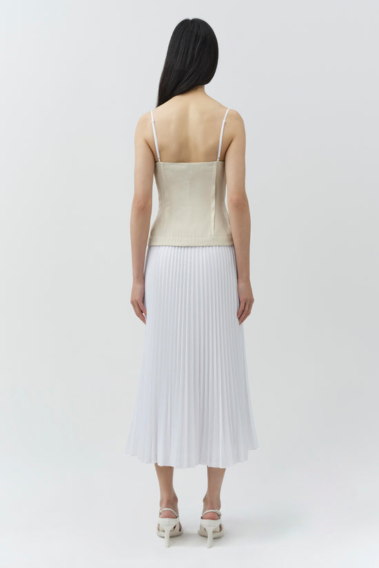 Duval Linen Bustier Midi Dress