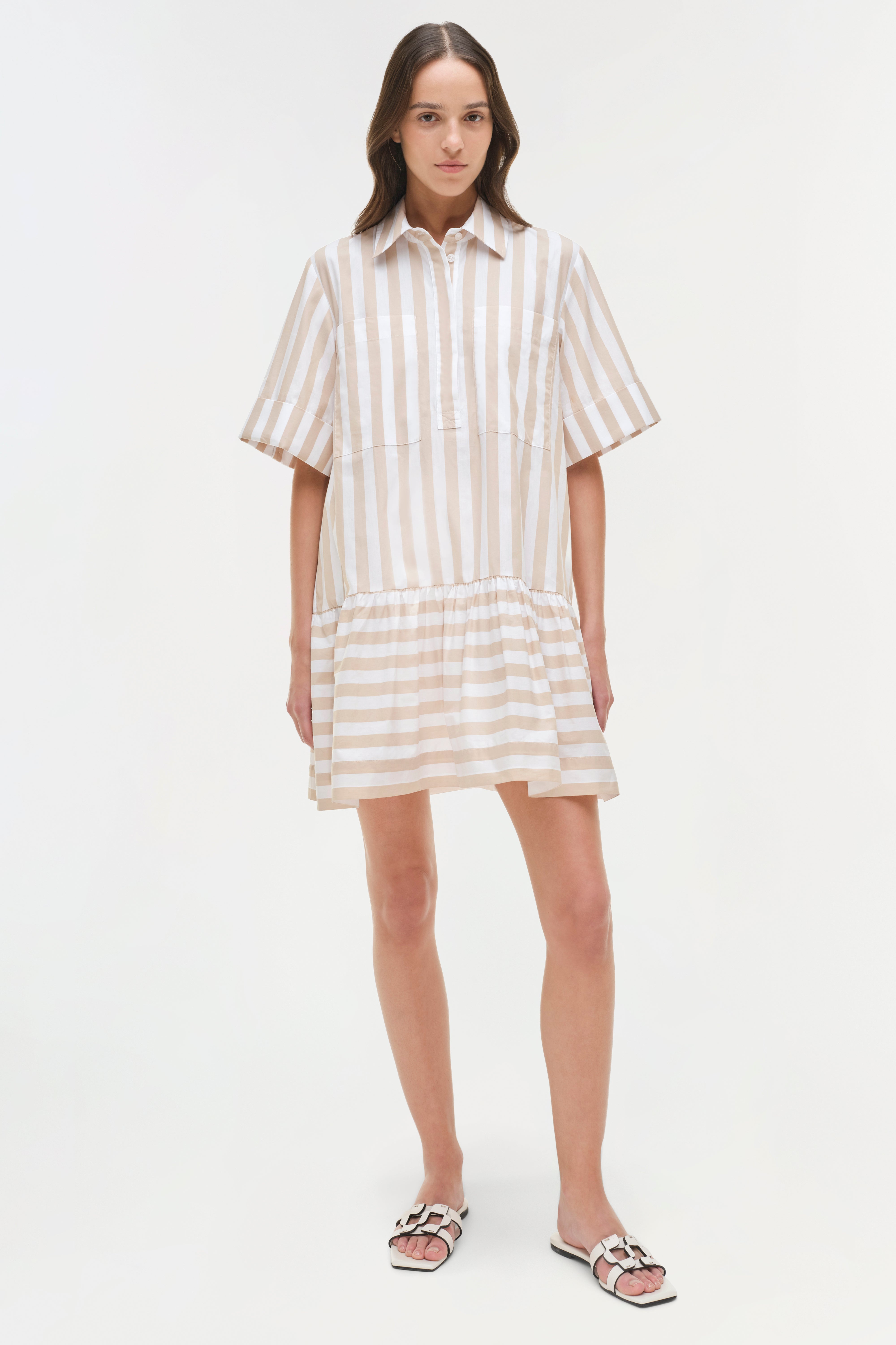 cotton mini shirt dress French Connection Alissa Embroidered Mini Shirt Dress