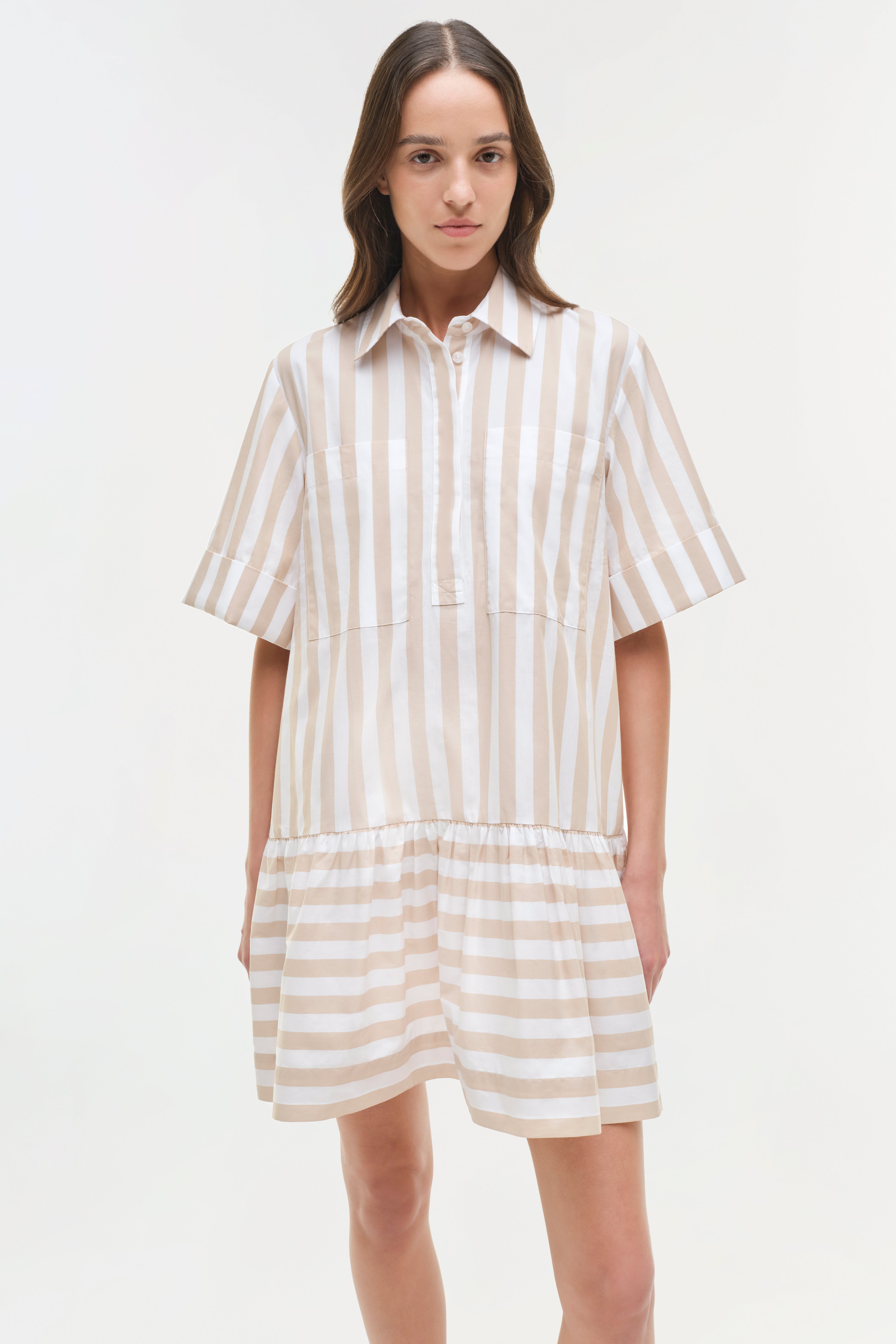 simkhai shirt dress SIMKHAI Cris Short Sleeve Shirt Dress