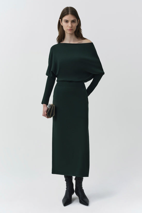 Janese Off Shoulder Knit Midi Dress