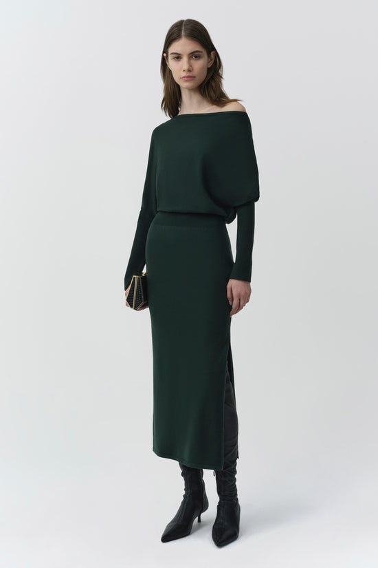 Janese Off Shoulder Knit Midi Dress