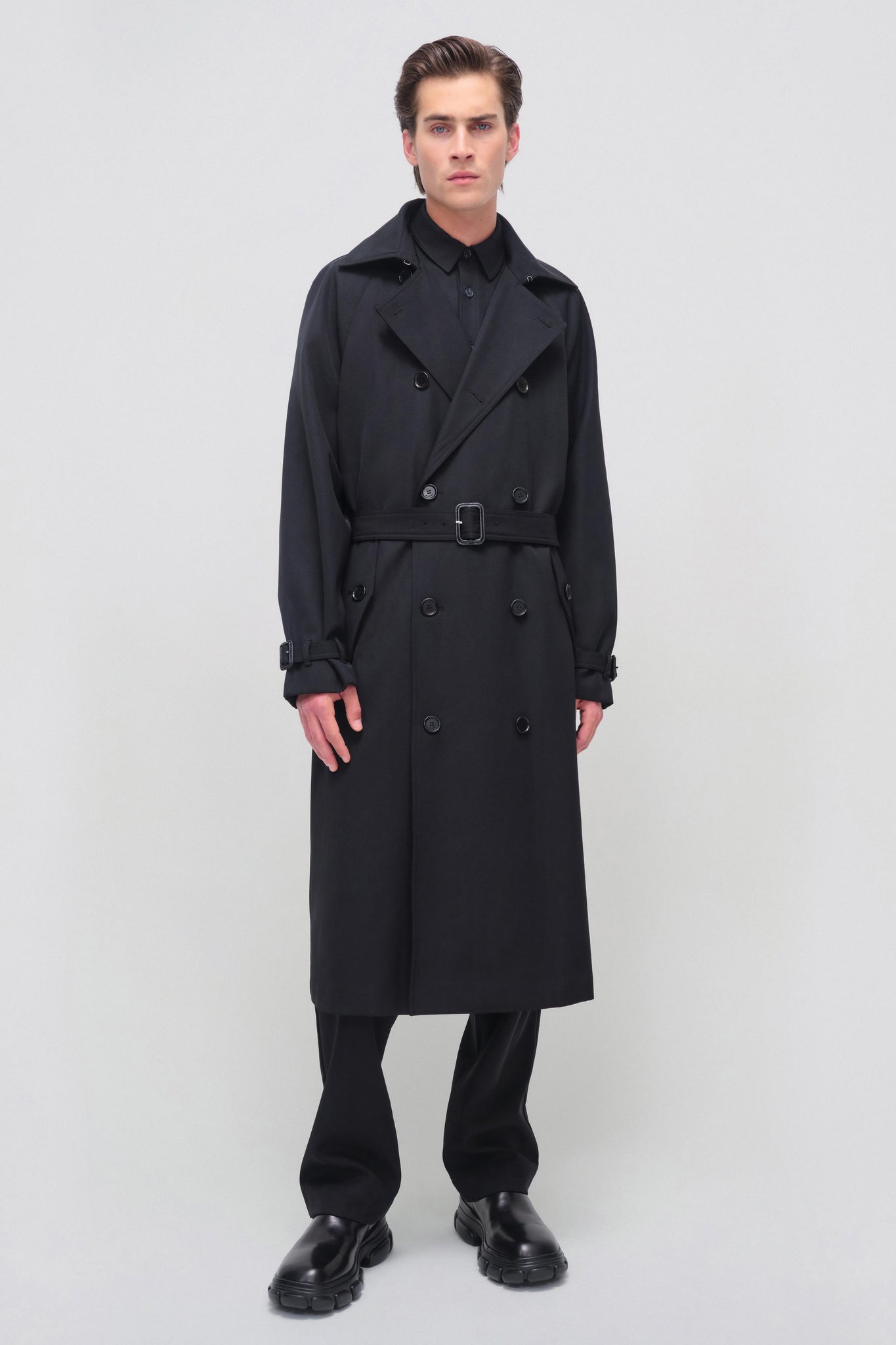 Black Clive Belted Trench - SIMKHAI
