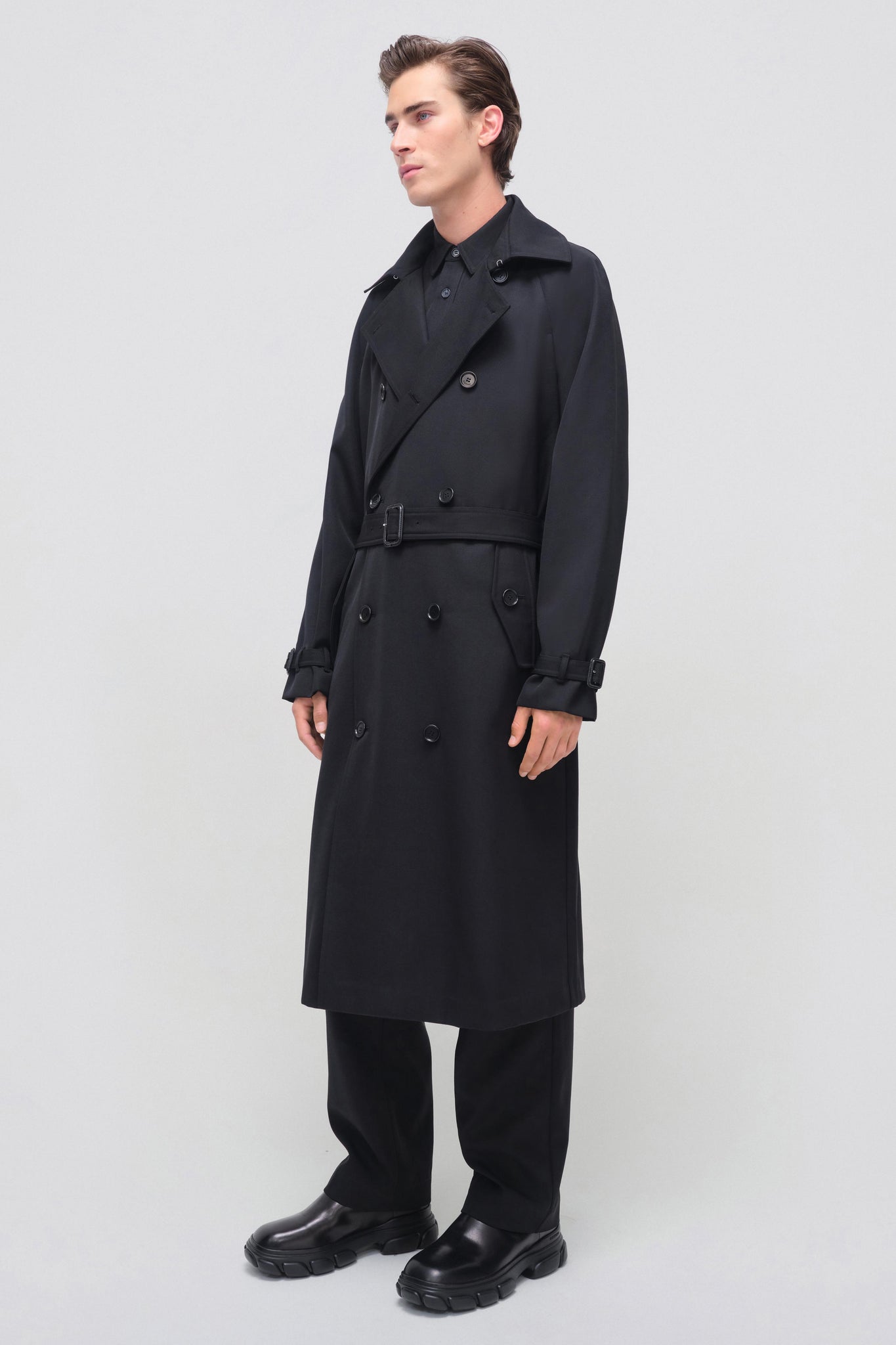 Black Clive Belted Trench - SIMKHAI