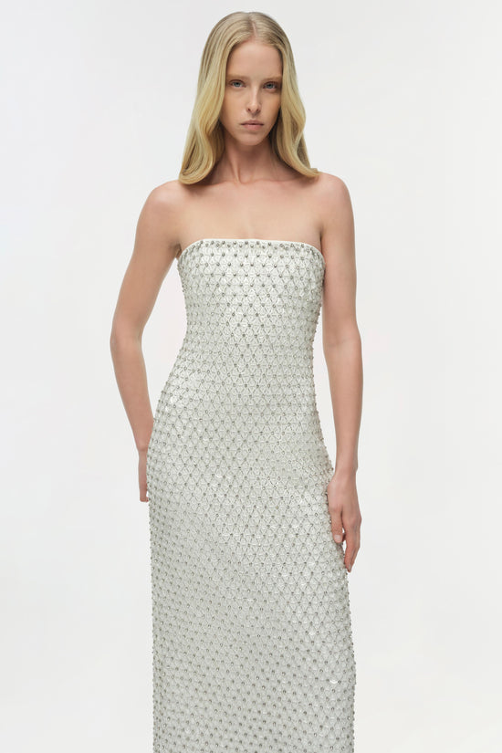 Vanessa Embellished Bustier Midi Dress