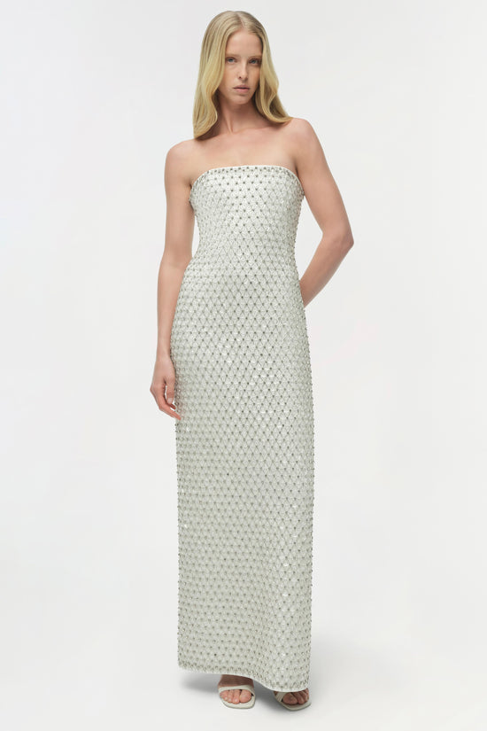 Vanessa Embellished Bustier Midi Dress