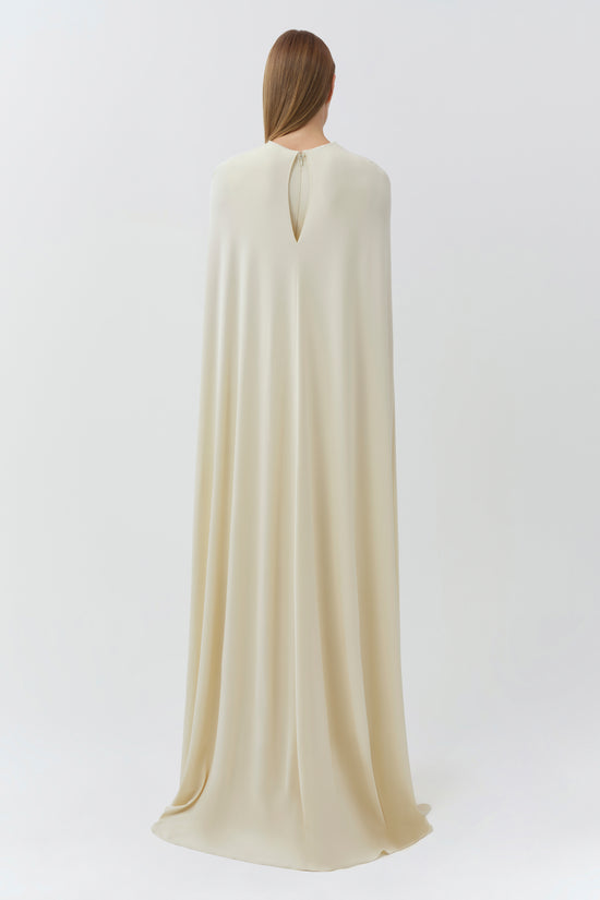 Demi Draped Jersey Cape Gown