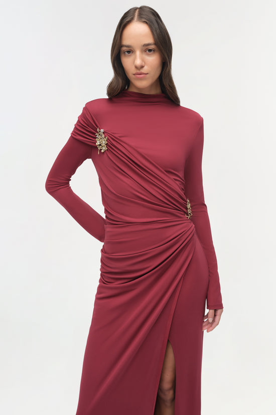 Izadora Embellished Jersey Midi Dress