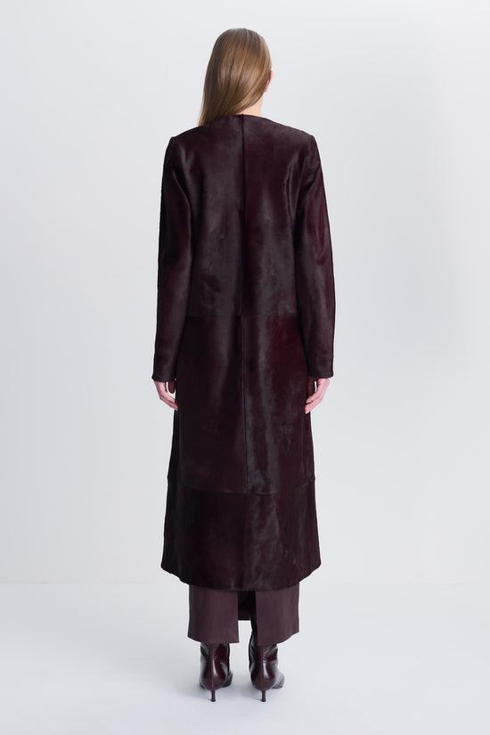 Bowie Collarless Calf Hair Coat
