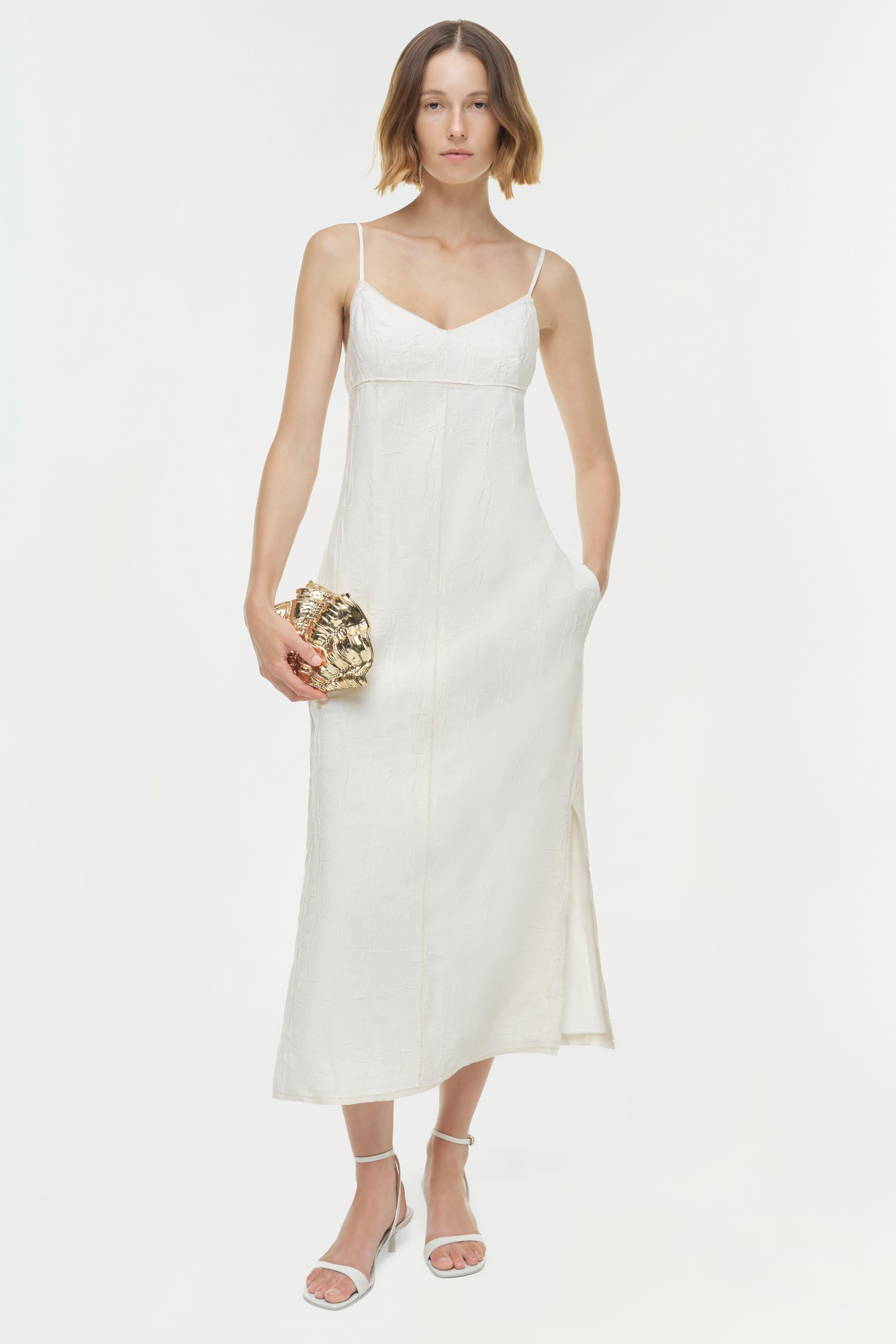 leah midi dress Leah Printed Midi Dress in White/Blue