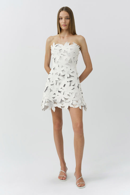simkhai holloway embroidered mini dress Jonathan Simkhai Holloway Embroidered Mini Dress in White