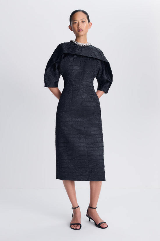 Ashleigh Embellished Satin Midi Dress