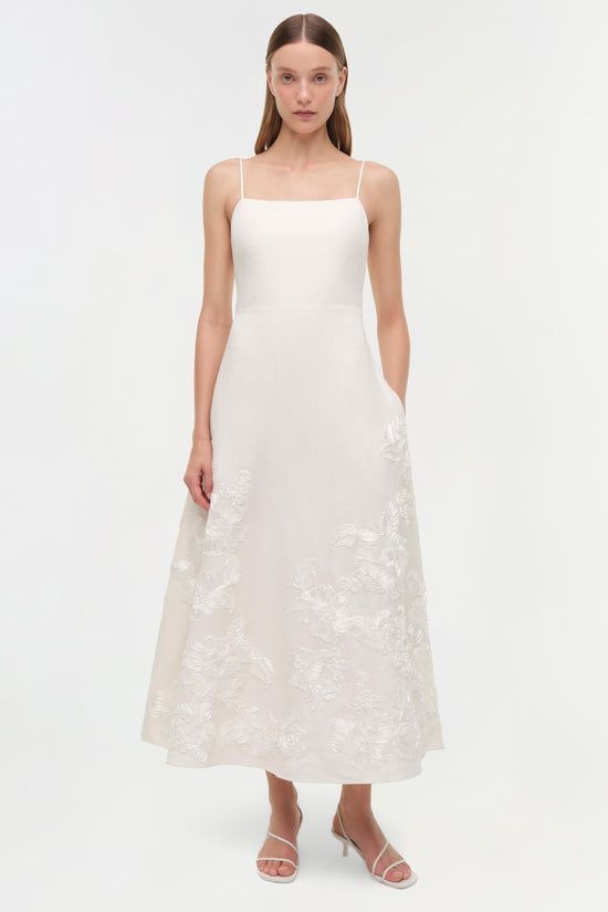 Annabella Soutache Linen Midi Dress