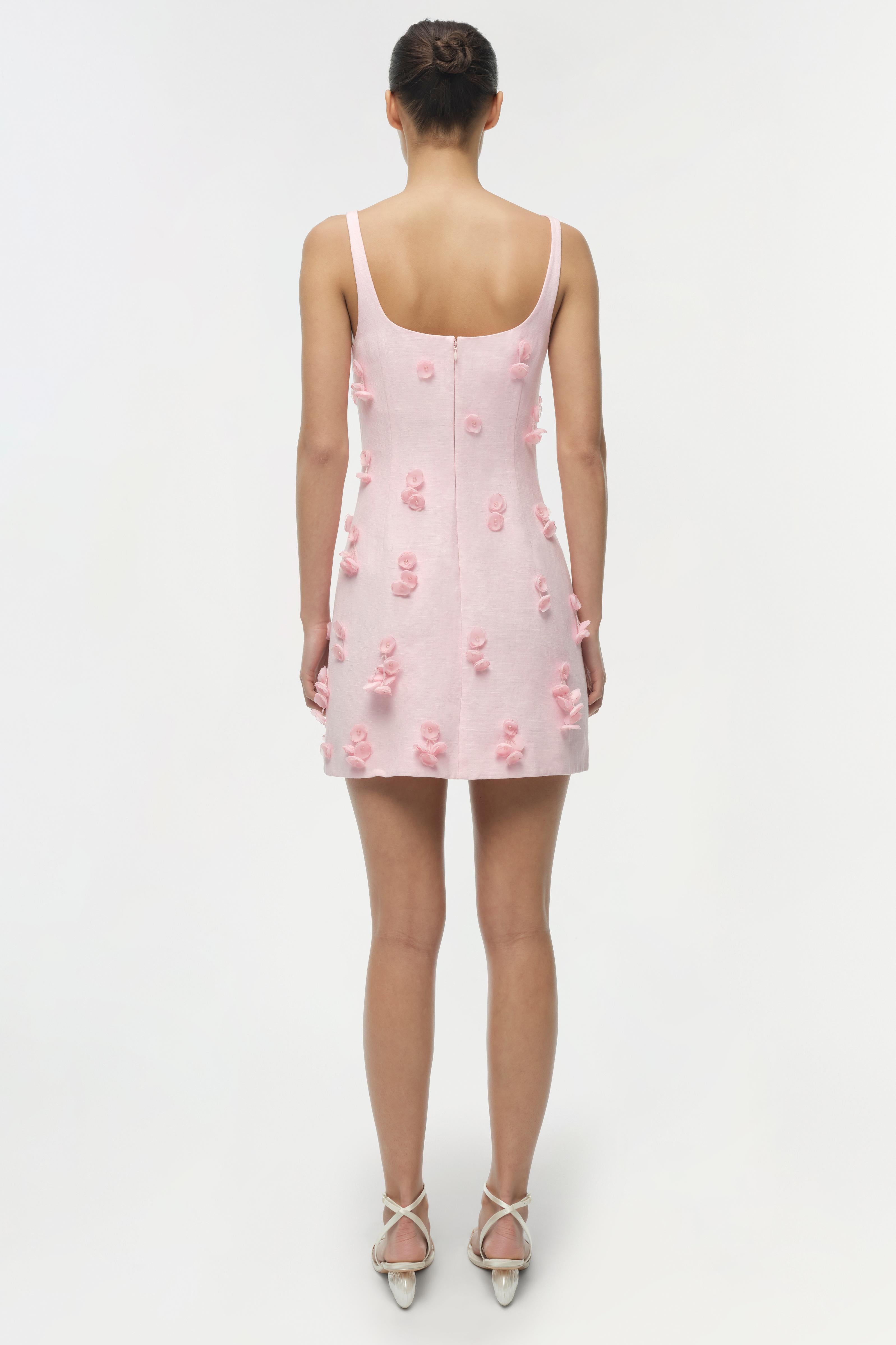 simkhai pink mini dress Jonathan Simkhai Dresses | Jonathan Simkhai Bougainvillea Astoria Duchess Puff Sleeve Mini Dress 0 | Color: Pink | Size: 00