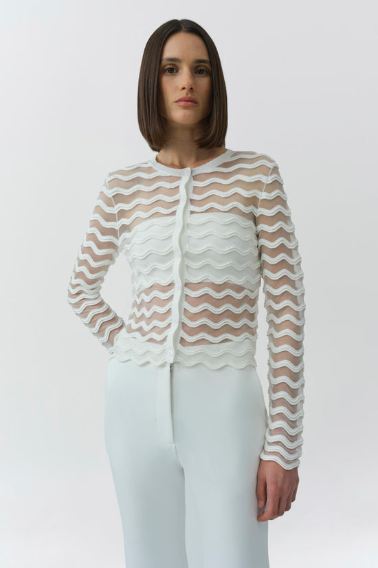 Maxime Wavy Knit Cardigan