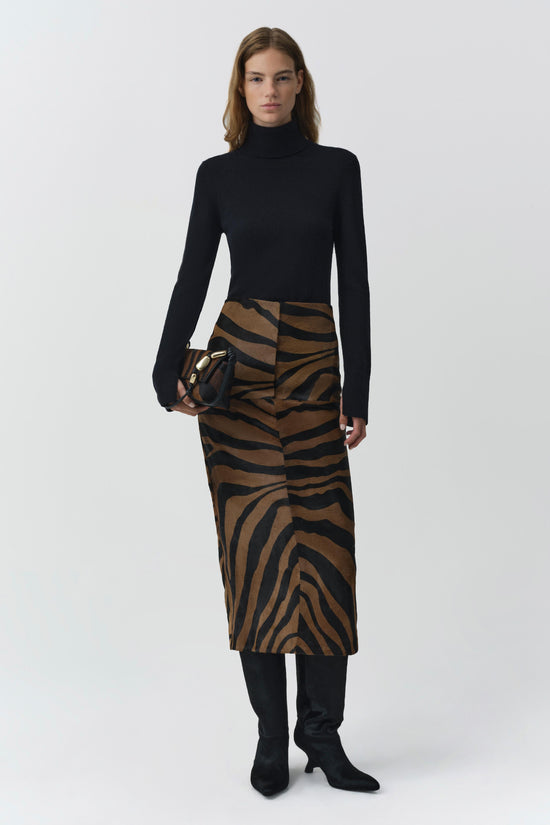 Tobiana Calf Hair Midi Skirt