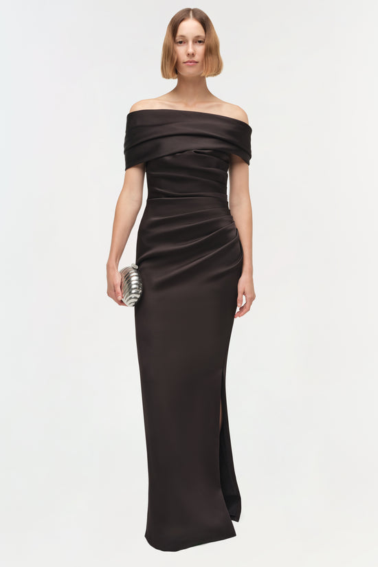 Valencia Draped Satin Gown
