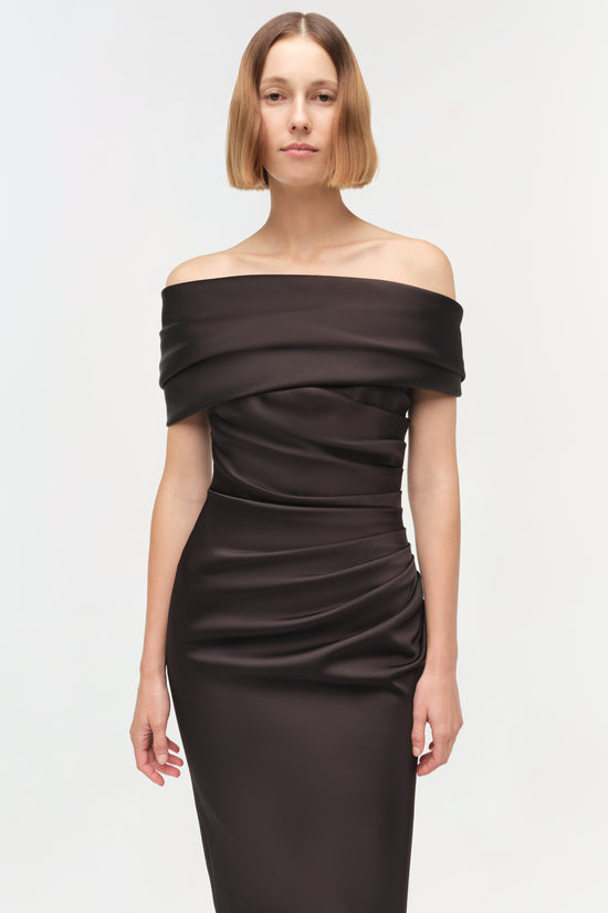 Valencia Draped Satin Gown