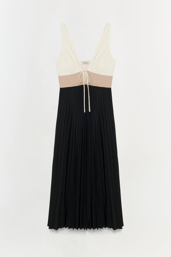 Stephanie Pleated Poplin Midi Dress