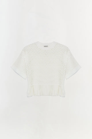 Enzo Lattice Knit Top