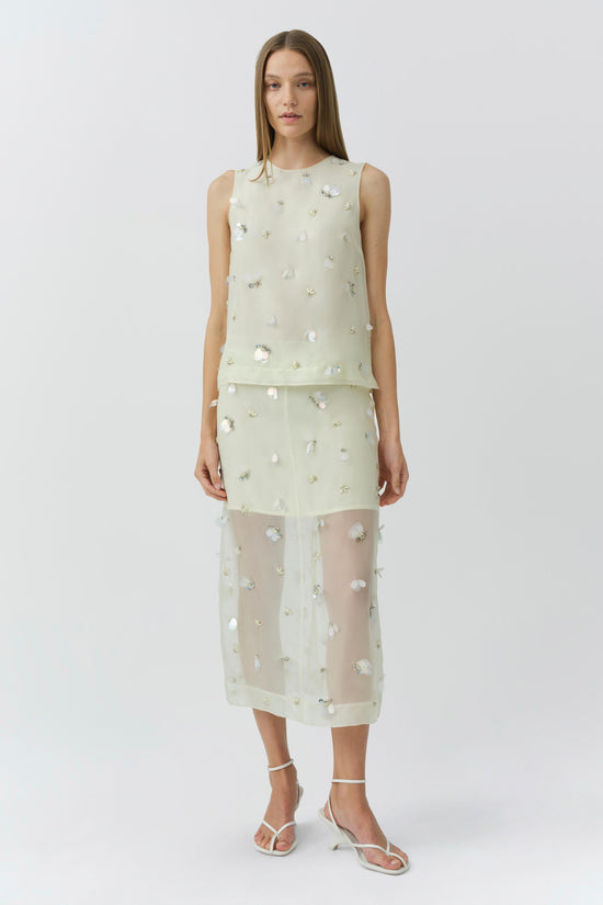 Delilah Embellished Organza Midi Skirt