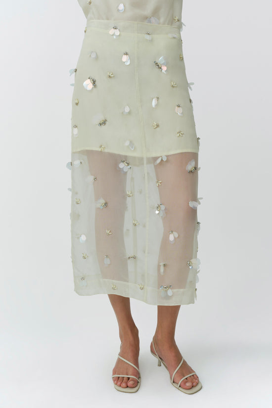 Delilah Embellished Organza Midi Skirt