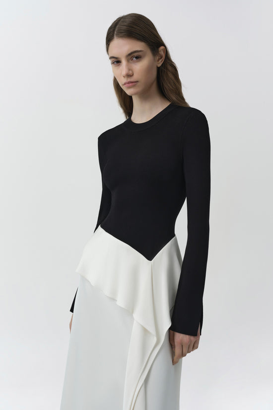 Ornella Knit Satin Midi Dress