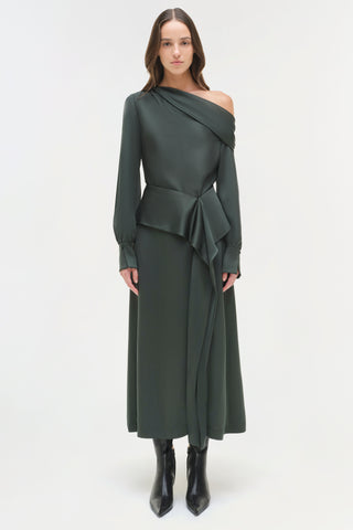 Maria Satin Midi Skirt
