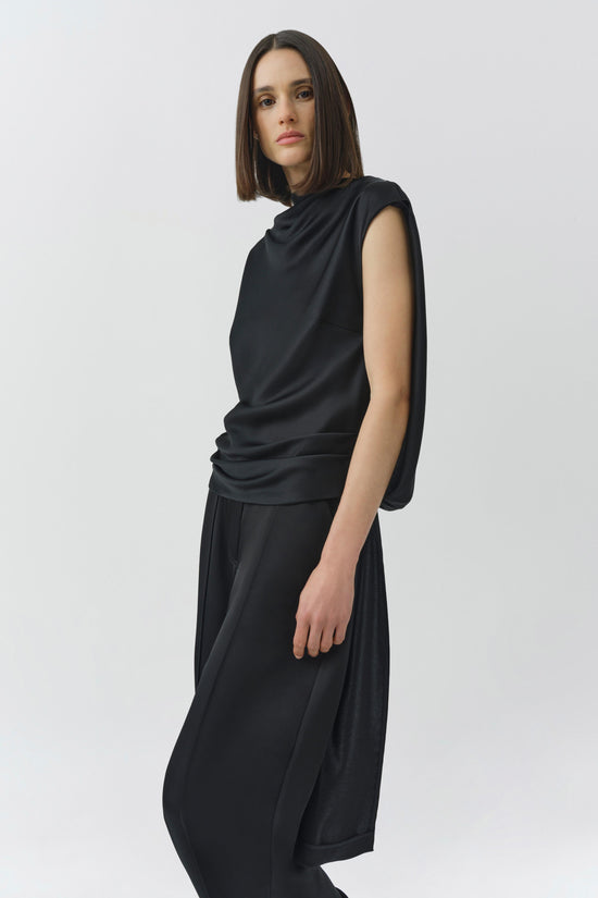 Bella Satin Cape Top