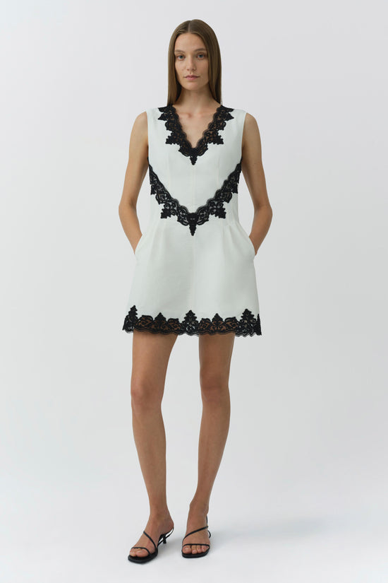 MINNA S/L DRESS IVORY. MULTI / 2