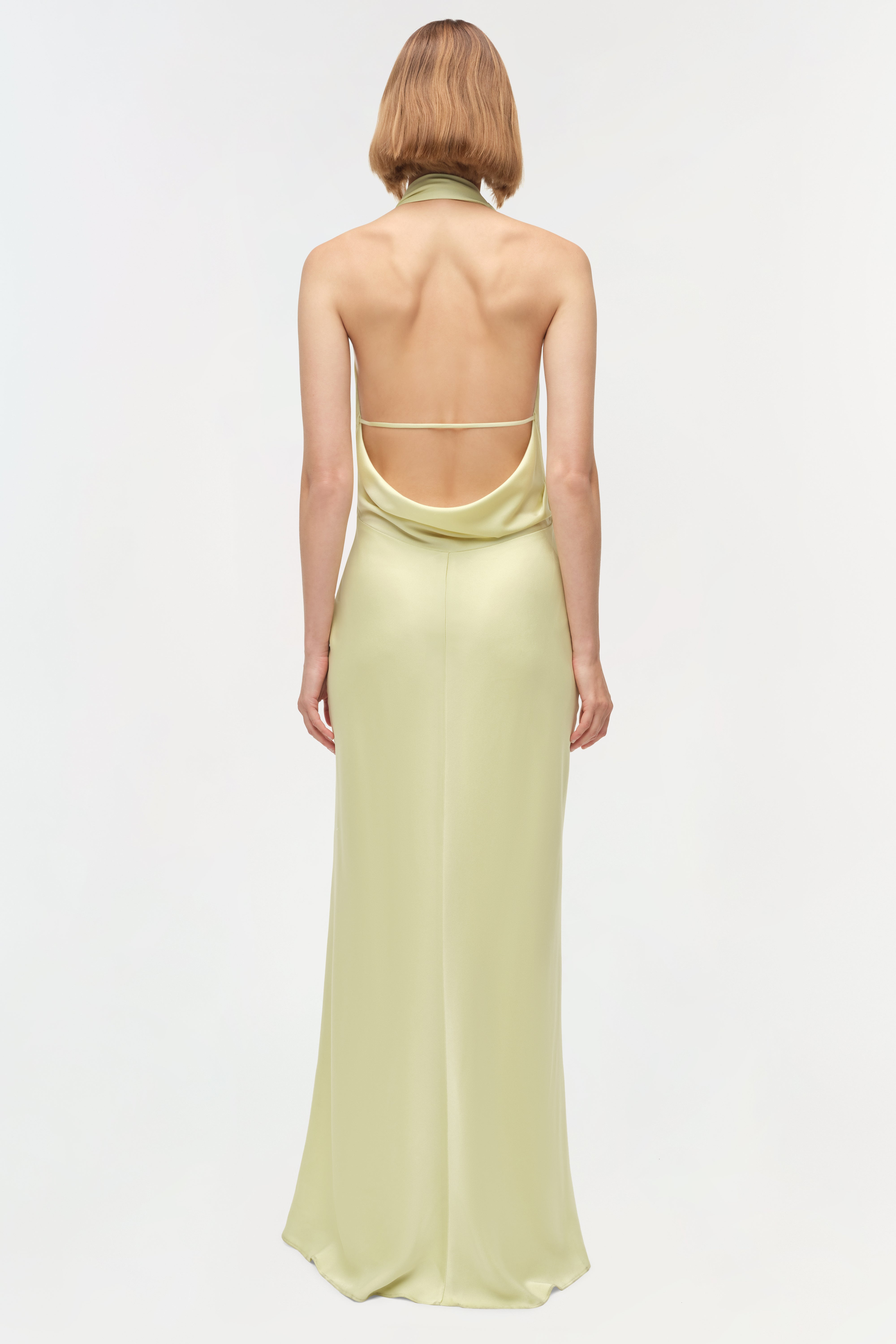 SIMKHAI Women's Reannon Draped Satin Gown in Celadon, Size 8 SIMKHAI Women's Reannon Draped Satin Gown in Celadon, Size 8