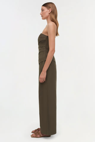 Emerson Ruched Cotton Bustier Top