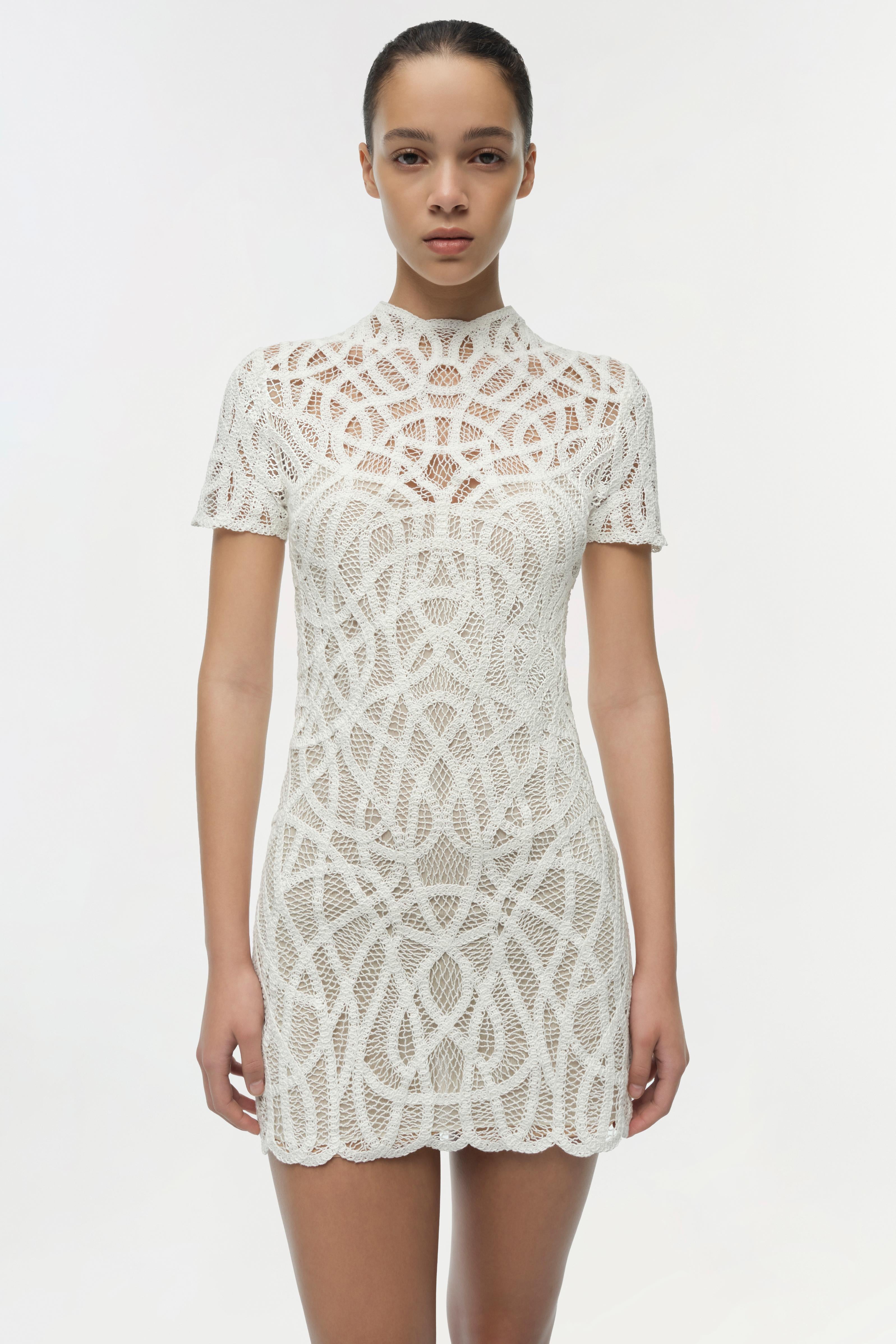 macrame mini dress SIMKHAI Women's Desiree Periwinkle Dress - White
