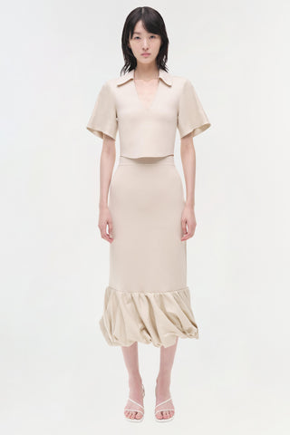 Camille Linen Knit Midi Skirt