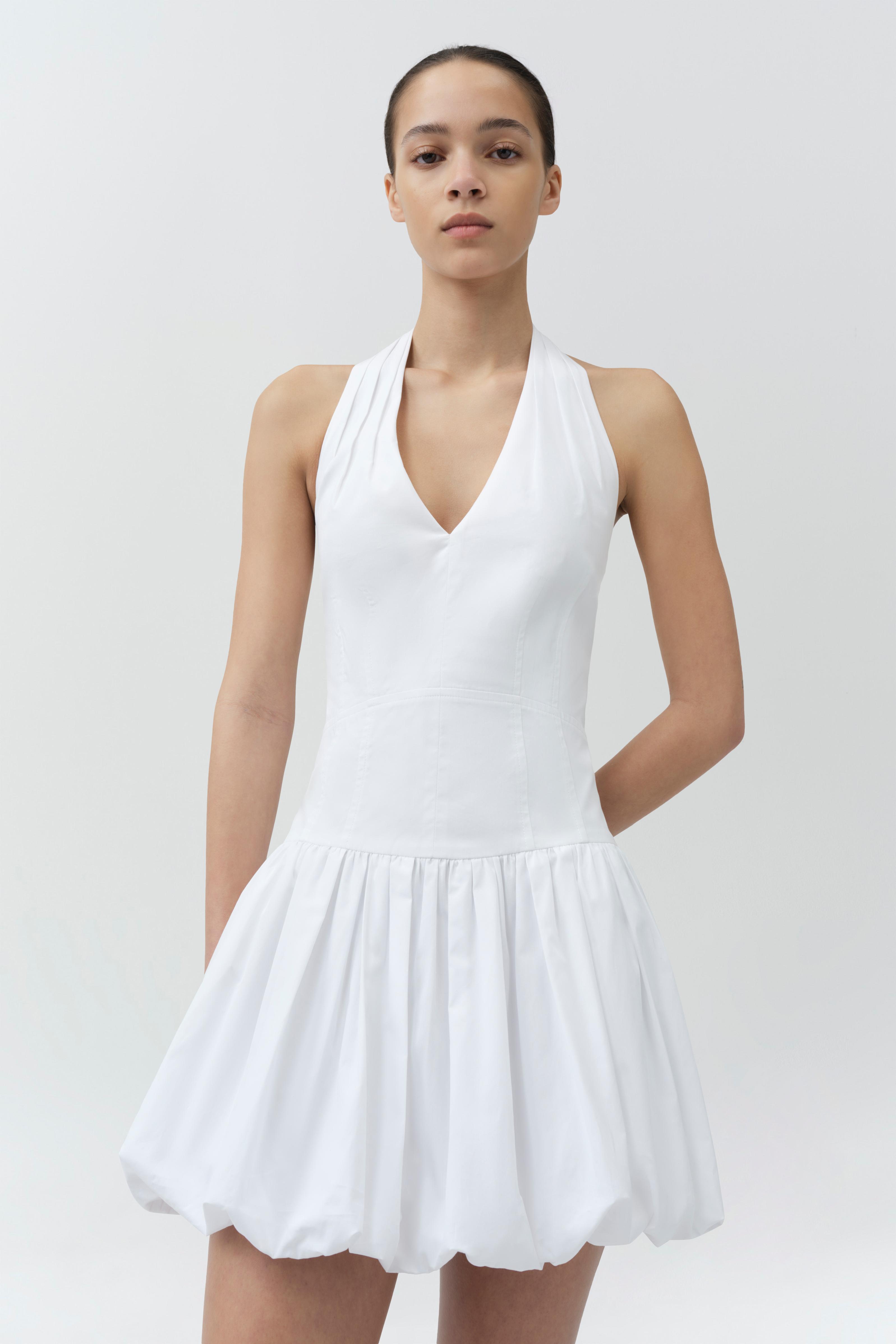 SIMKHAI Brooke Cotton Halter Mini Dress | White | Size 6 SIMKHAI Brooke Cotton Halter Mini Dress | White | Size 6