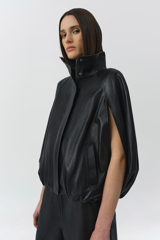 Jada Leather Cape Jacket