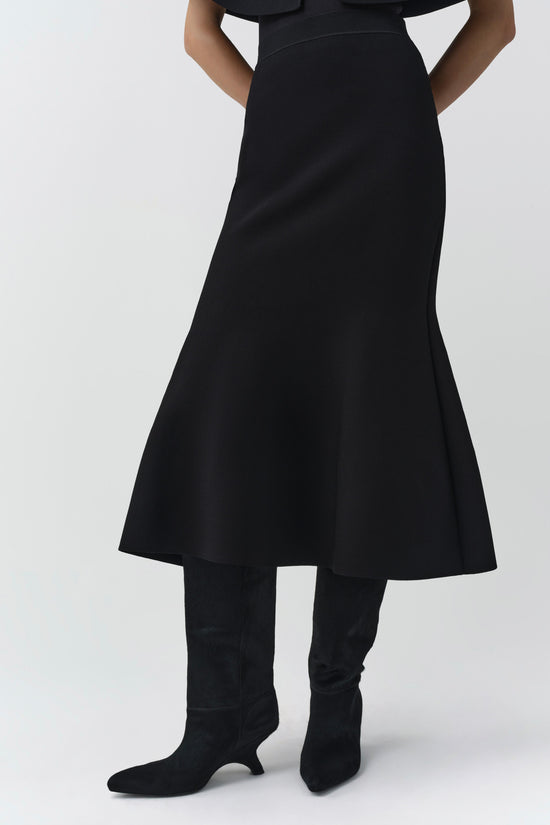 Zev Compact Knit Midi Skirt