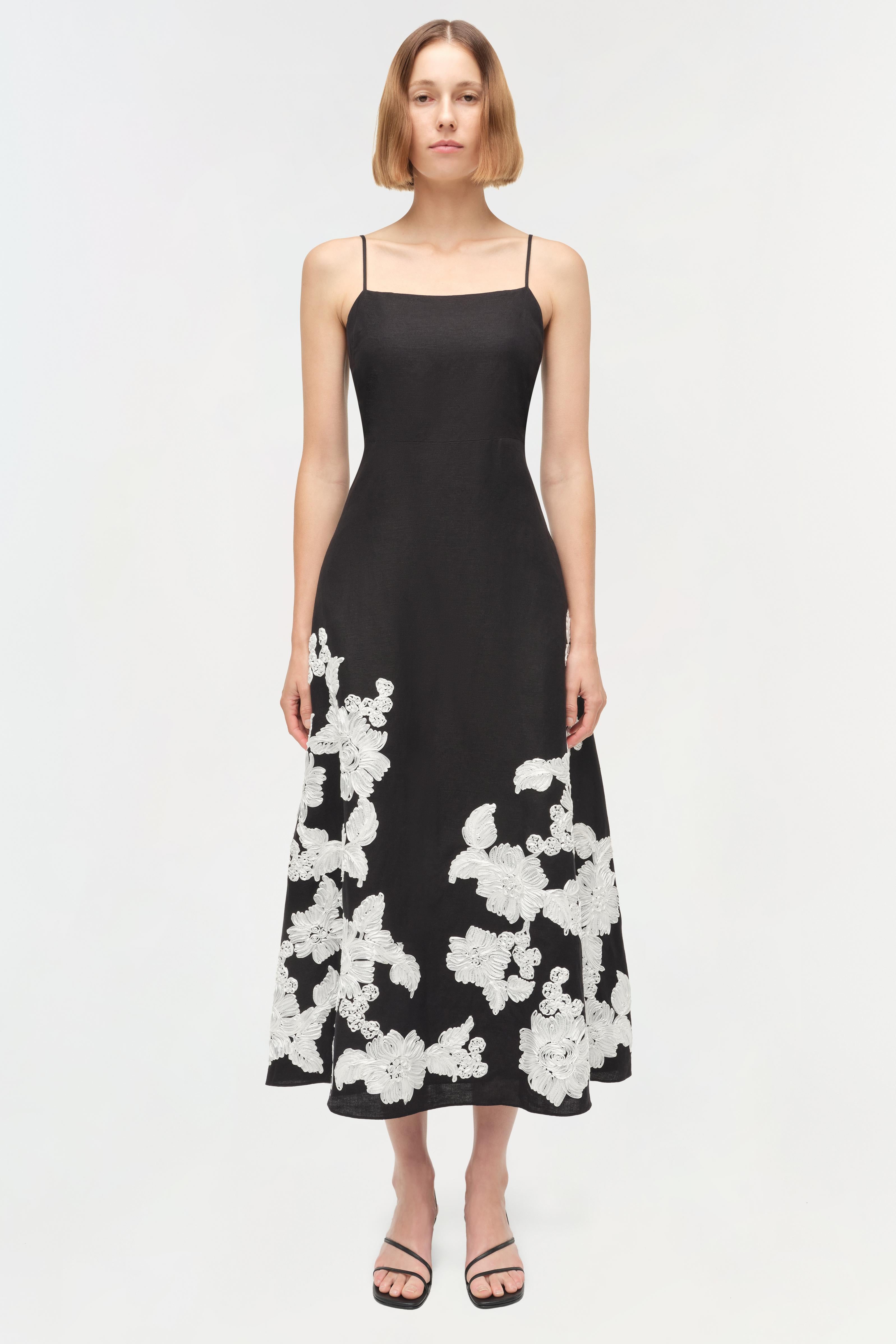 SIMKHAI Annabella Midi Dress - Black Multi SIMKHAI Annabella Midi Dress - Black Multi