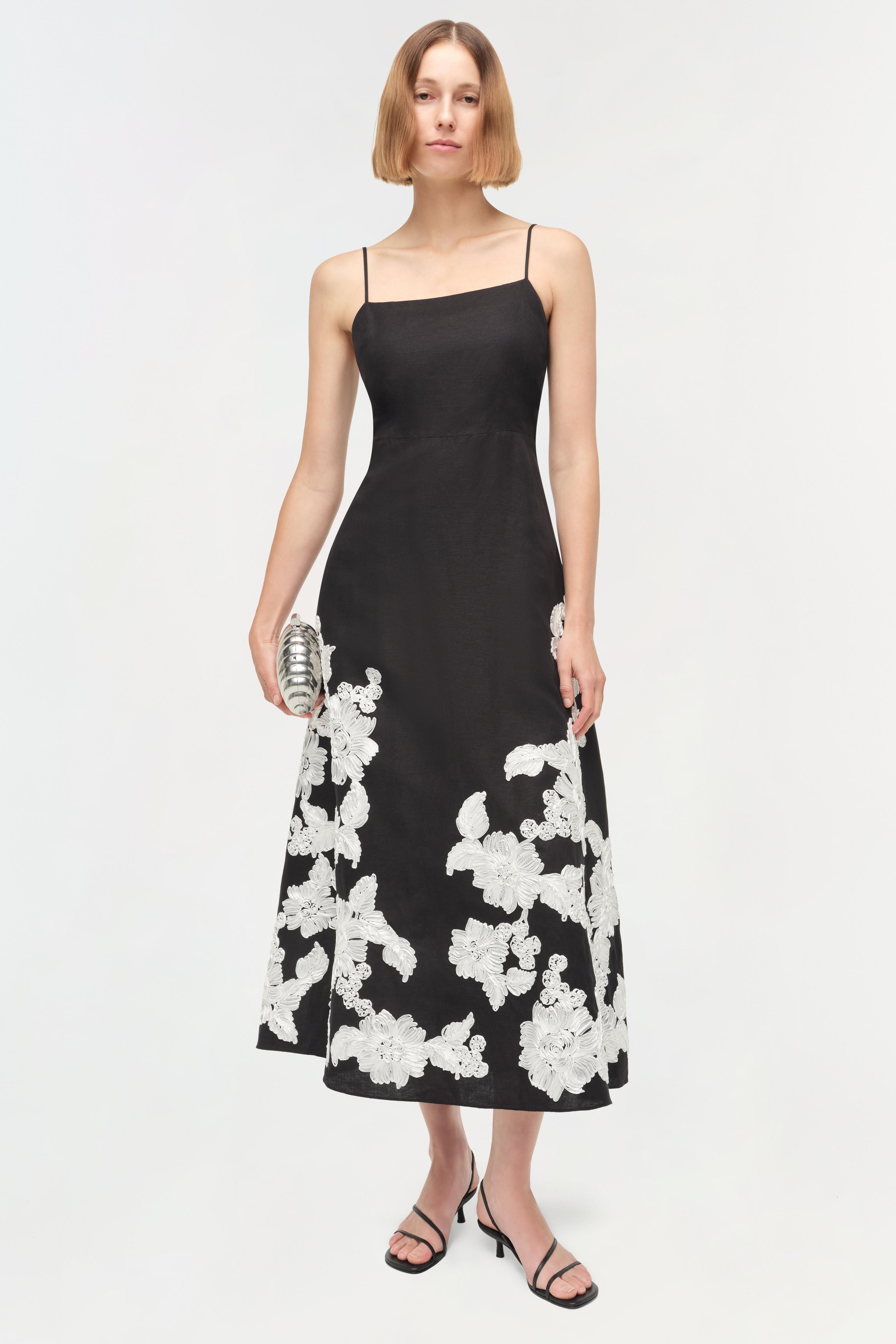 SIMKHAI Annabella Midi Dress - Black Multi SIMKHAI Annabella Midi Dress - Black Multi